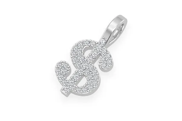 0.20CTW Diamond Dollar Sign Pendant