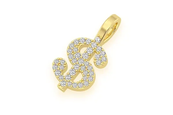 0.20CTW Diamond Dollar Sign Pendant