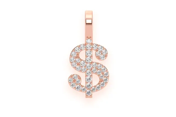 0.20CTW Diamond Dollar Sign Pendant