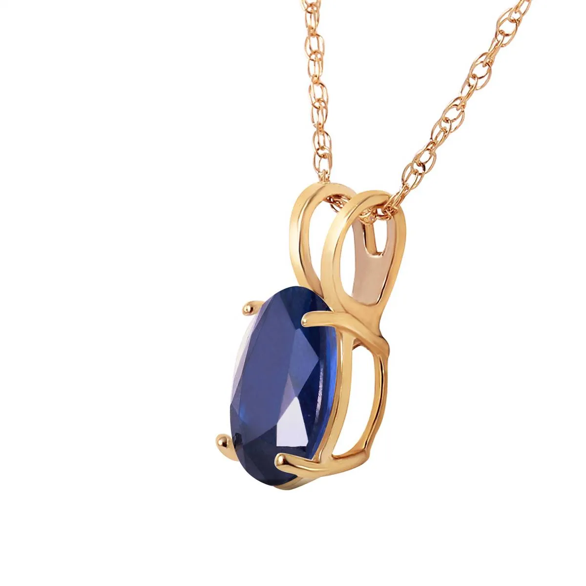 1 Carat 14K Solid Yellow Gold Upon The Waters Sapphire Necklace