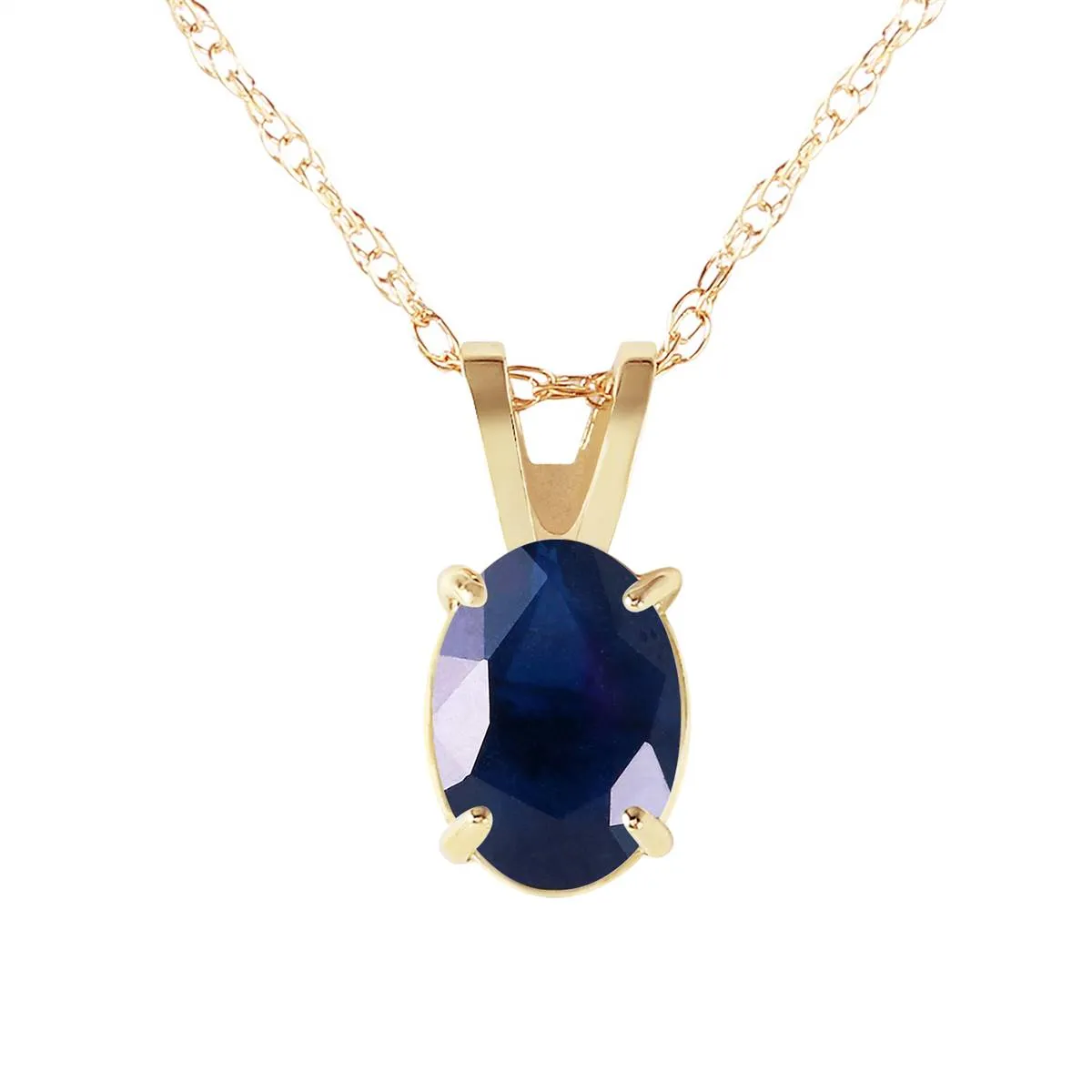 1 Carat 14K Solid Yellow Gold Upon The Waters Sapphire Necklace