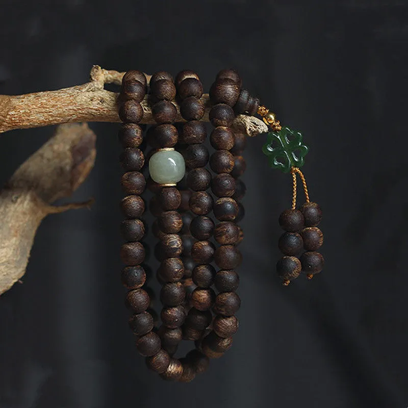 108 Mala Beads Nha Trang Bai Qinan Agarwood Jade 999 Gold Peace Bracelet (Only one in stock)