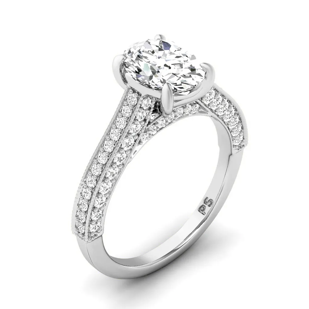 1.15-3.65 CT Round & Oval Cut Lab Grown Diamonds - Engagement Ring