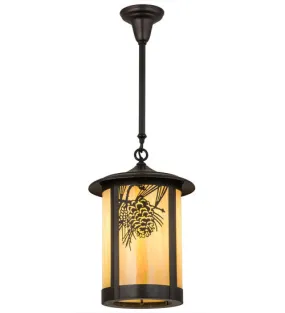 12"W Fulton Winter Pine Outdoor Pendant