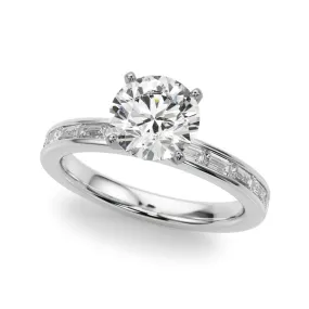 14K Engagement Ring Channel Set Baguette Diamonds