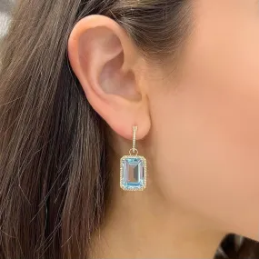 14K GOLD DIAMOND BLUE TOPAZ KIMMY EARRINGS