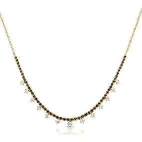 14K GOLD DIAMOND SAPPHIRE CAMI NECKLACE