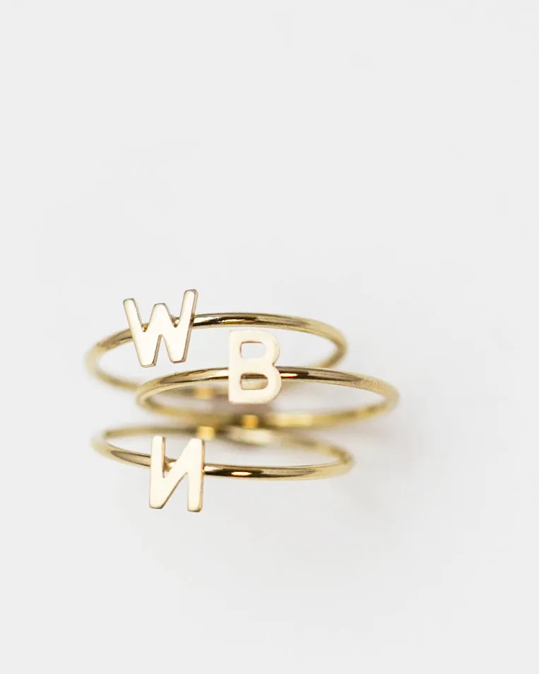 14K Letter Ring