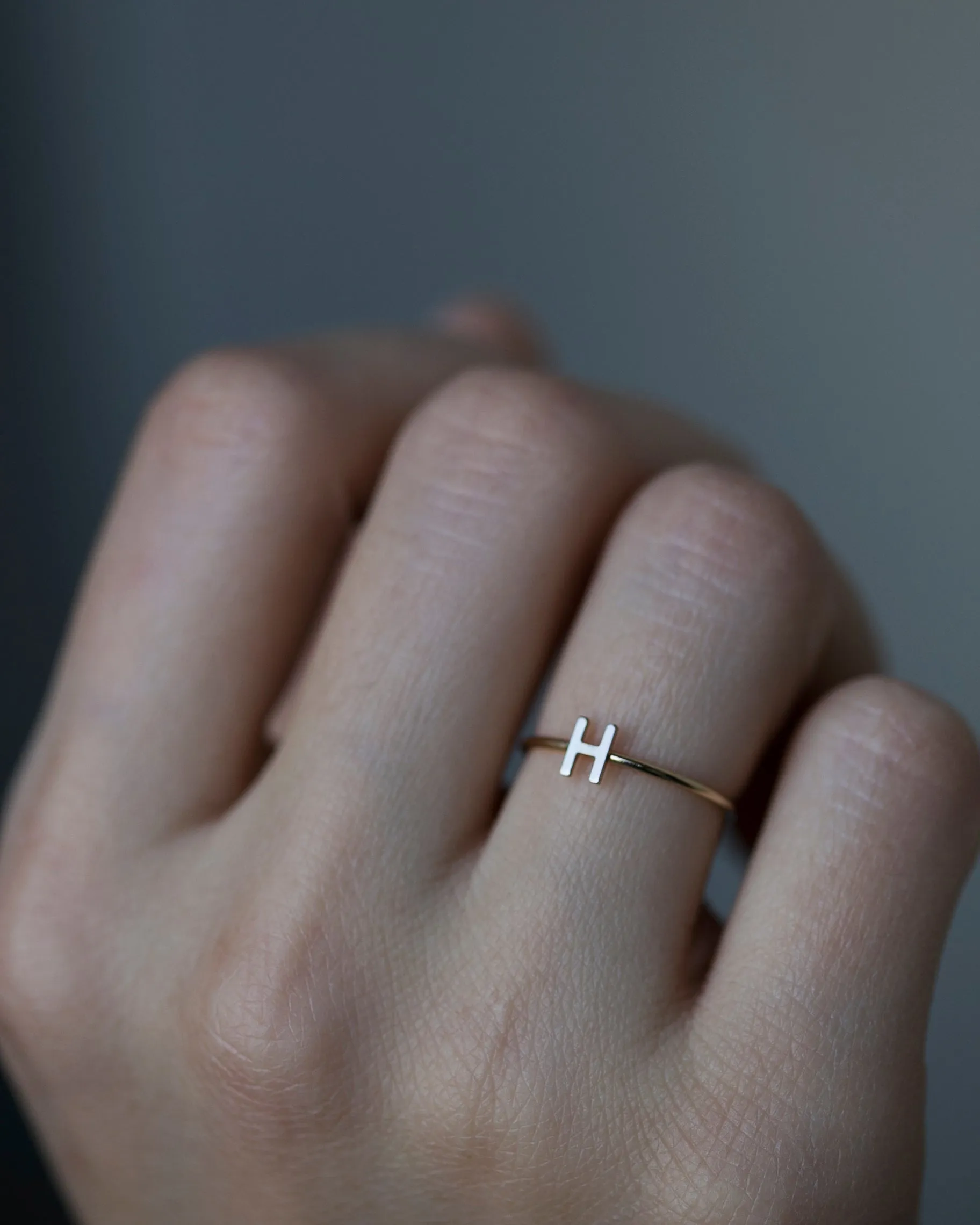 14K Letter Ring