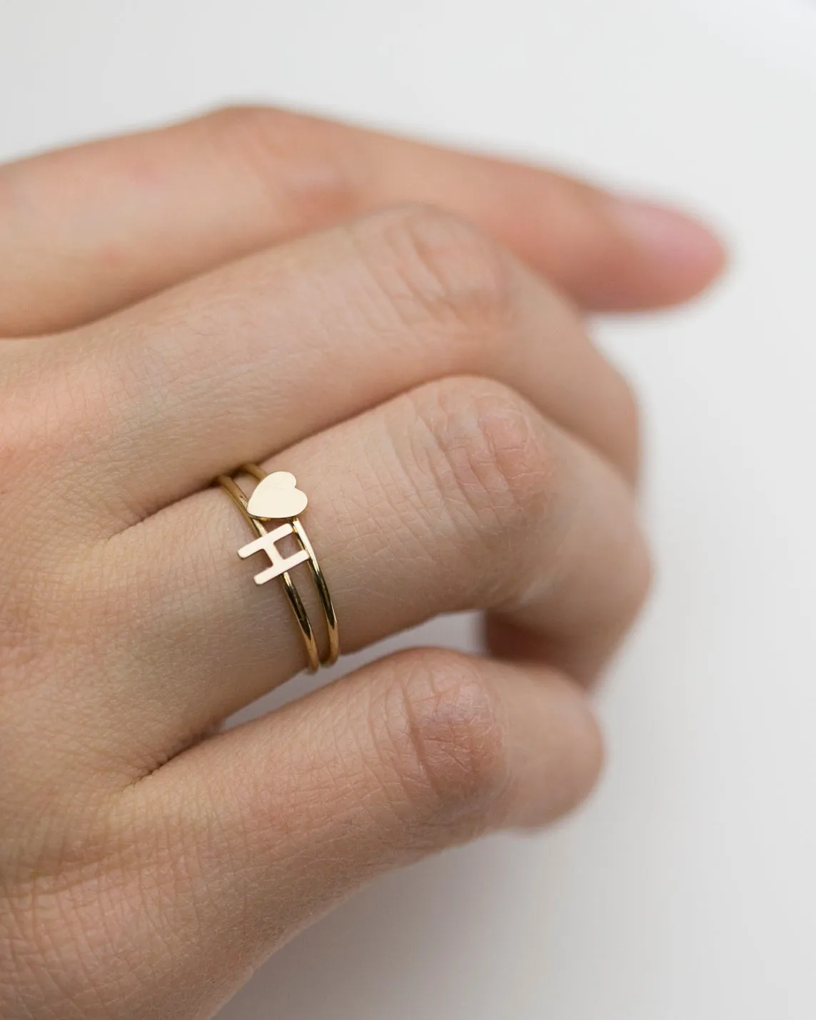 14K Letter Ring