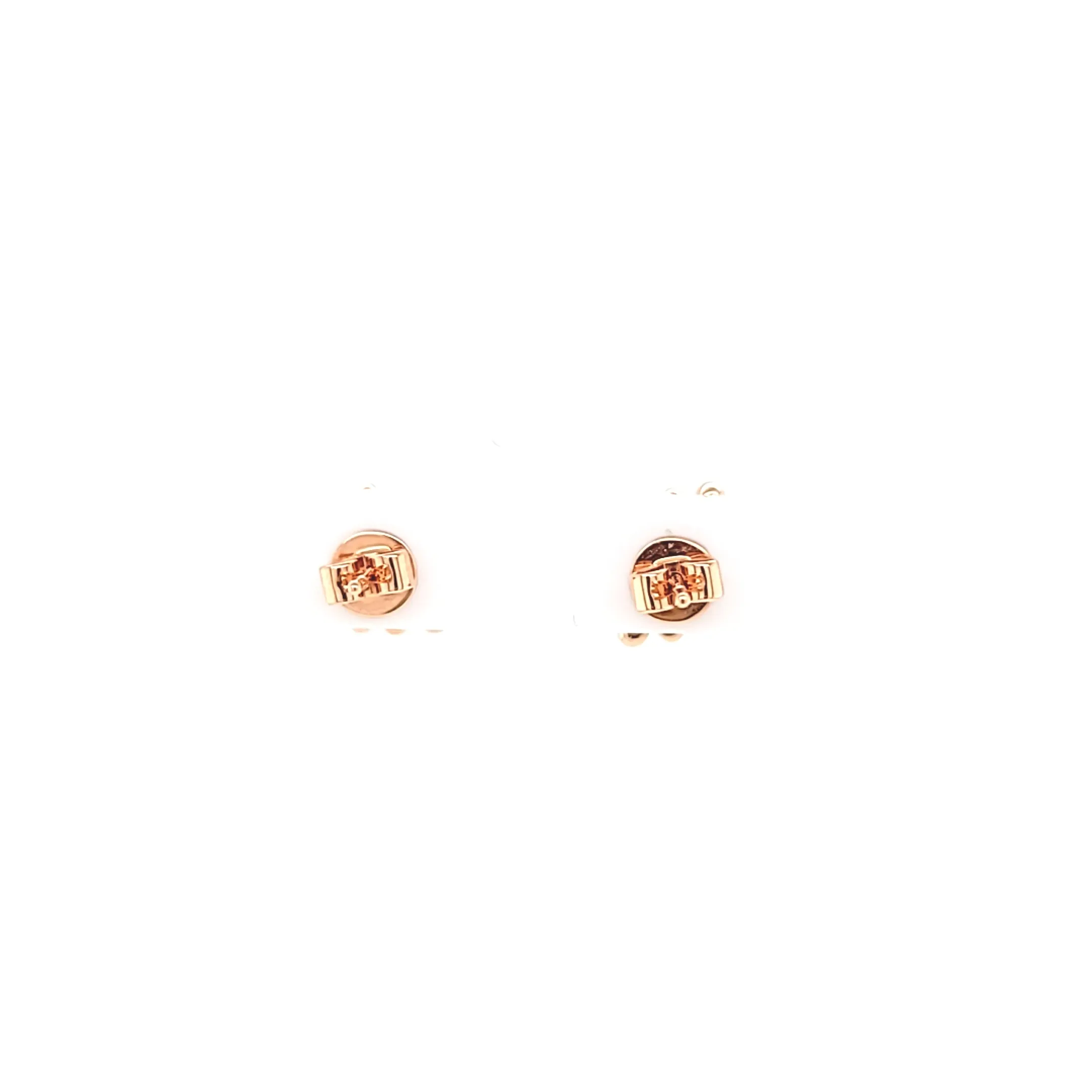 14k Rose Gold Morganite & Diamond Stud Earrings (I7181)