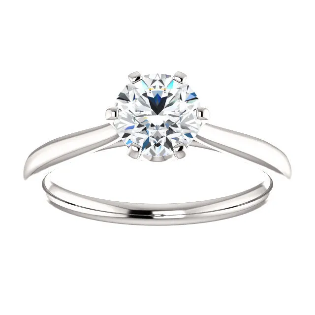 14K White Round Engagement Ring 122004:440:P