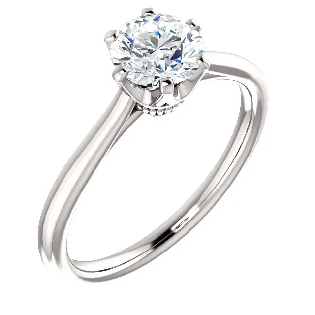 14K White Round Engagement Ring 122004:440:P