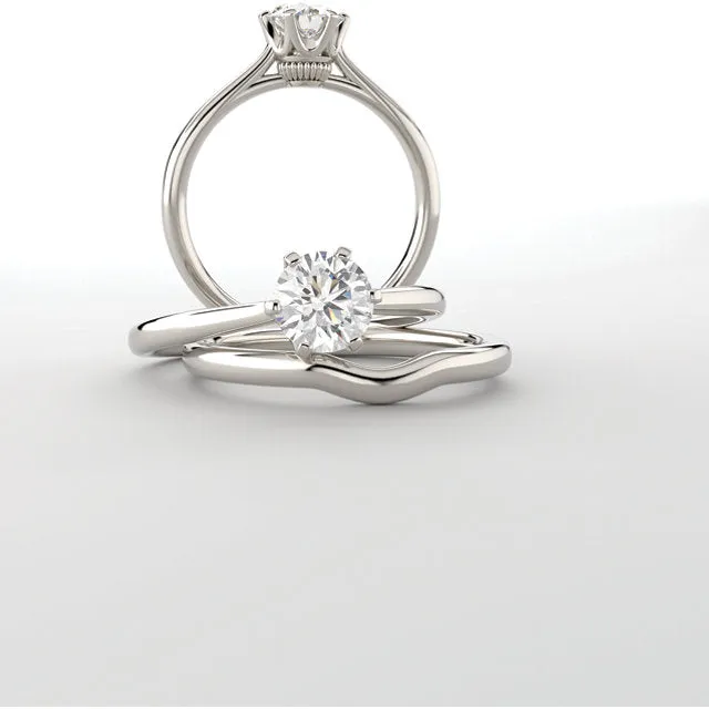 14K White Round Engagement Ring 122004:440:P