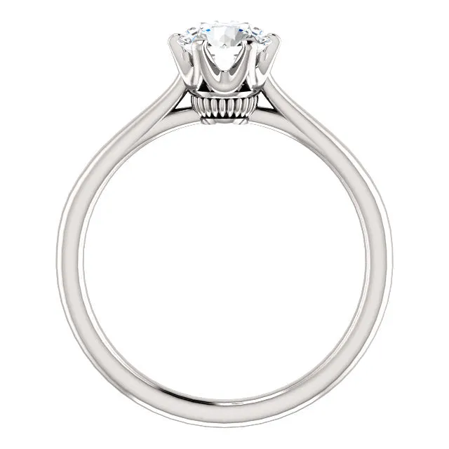 14K White Round Engagement Ring 122004:440:P