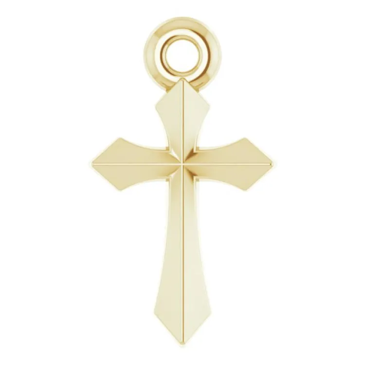 14K Yellow 9x6.1 mm Cross Pendant