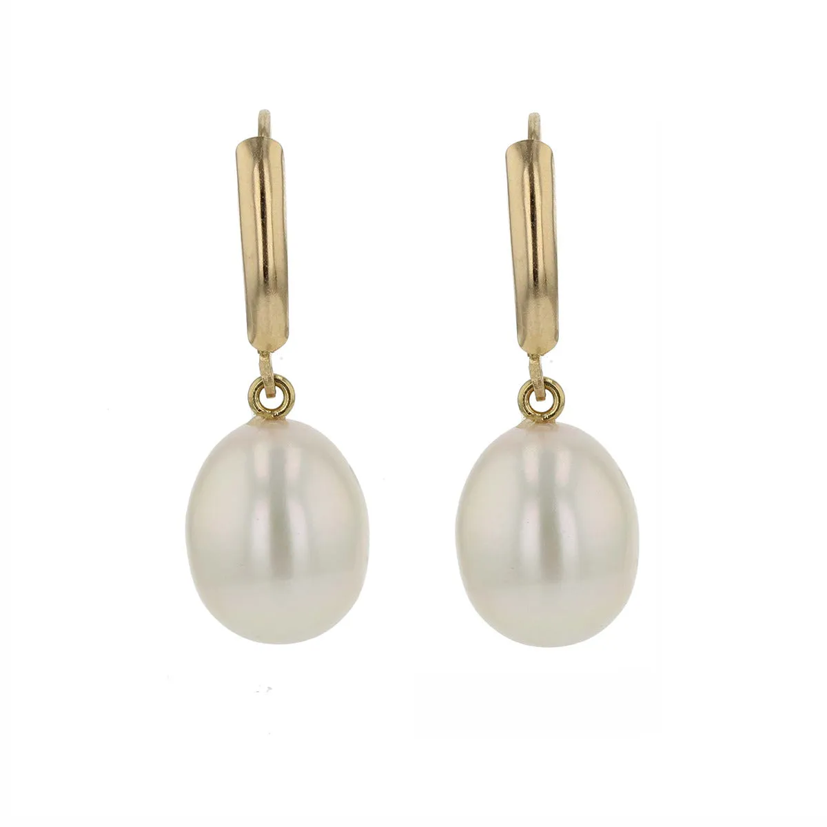 14K Yellow Gold Freshwater Pearl Drop Earrings