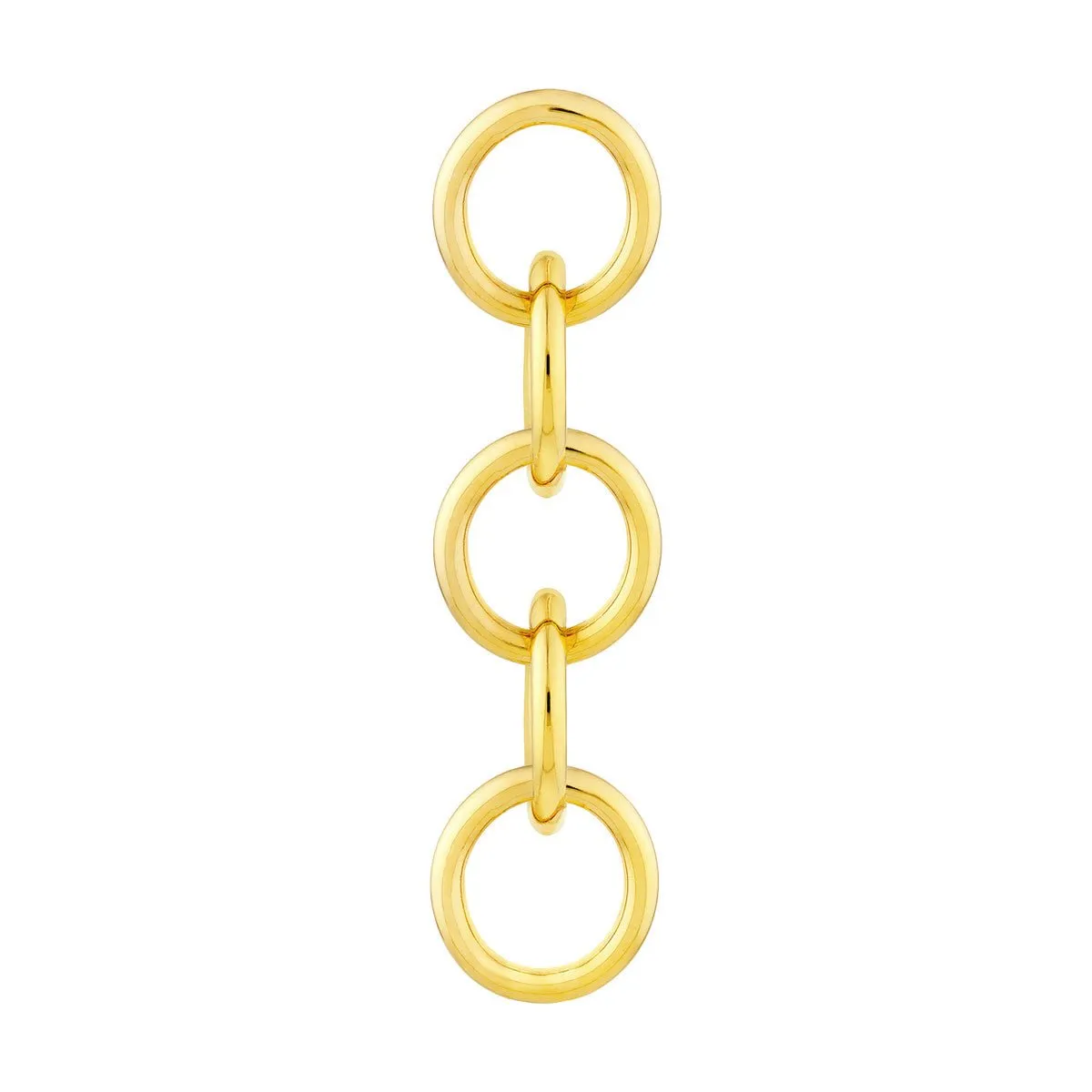 14K Yellow Gold Round Endless Link Dangle Earrings