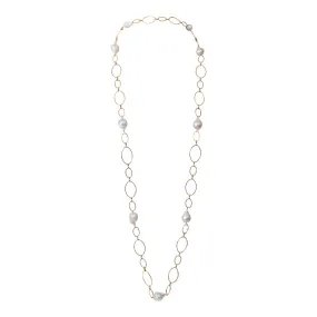 161-01-G | GOLD LOOP CHAIN & WILD PEARLS