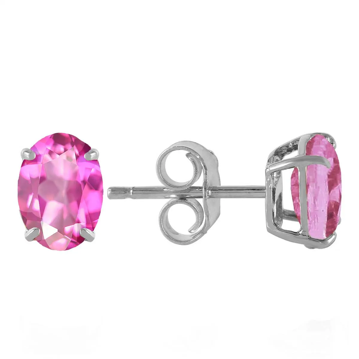 1.8 Carat 14K Solid White Gold Ah Those Eyes Pink Topaz Earrings