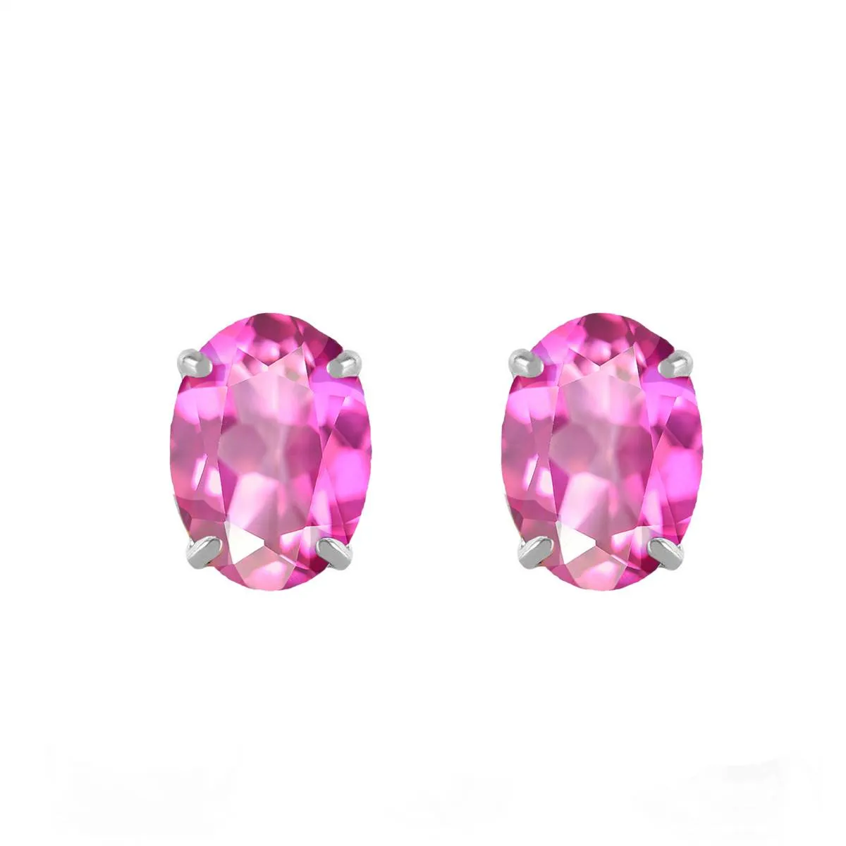 1.8 Carat 14K Solid White Gold Ah Those Eyes Pink Topaz Earrings