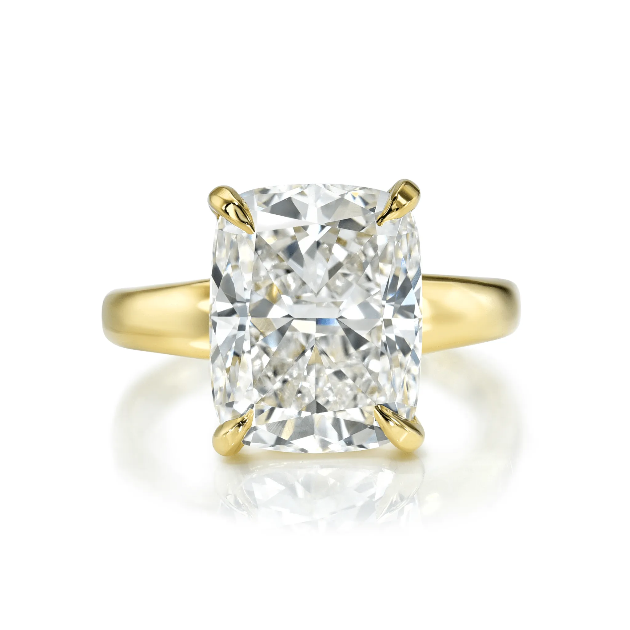 18K Cushion Cut Diamond Solitaire with Tapered Cloud Fit Band | Ready to Ship