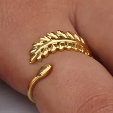 18K Gold-Filled Olive Leaf Ring