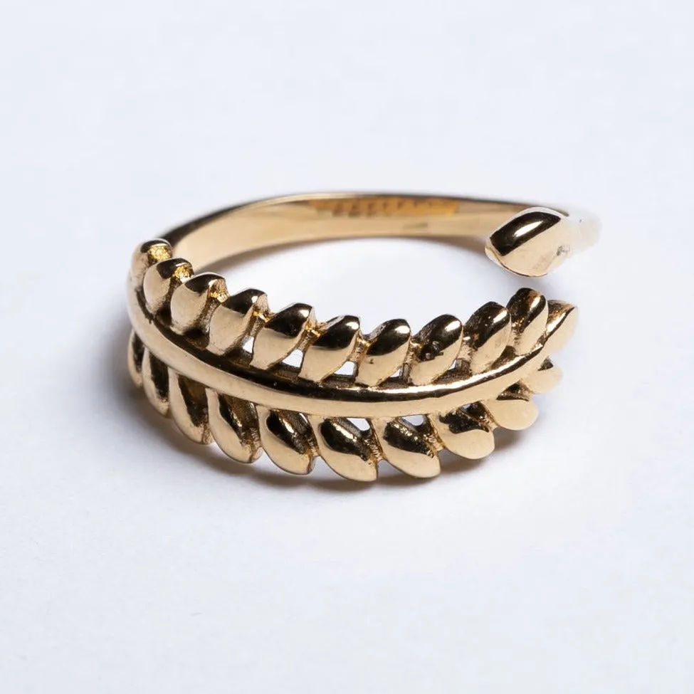 18K Gold-Filled Olive Leaf Ring