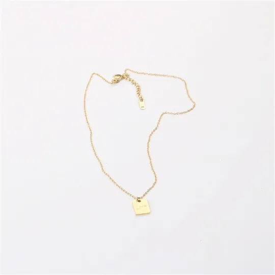 18K Gold-Filled Rectangle Love Pendant Necklace