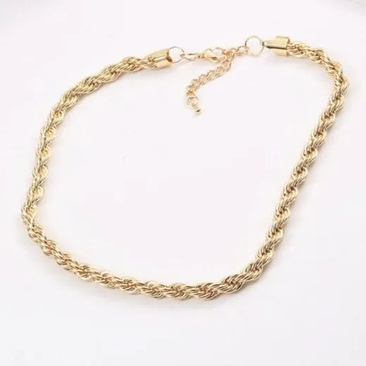 18K Gold-Filled Twisted Rope Chain