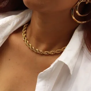 18K Gold-Filled Twisted Rope Chain