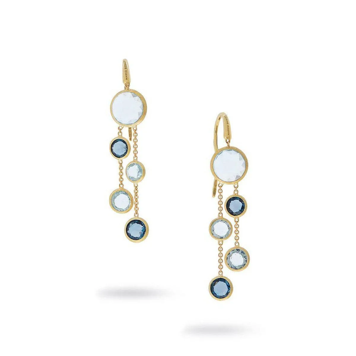 18K Jaipur Mixed Blue Topaz Earrings - OB1290 MIX725 Y