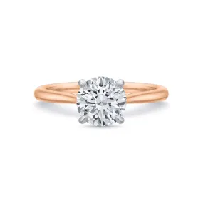 18k Rose Gold Cathedral Solitaire Engagement Ring