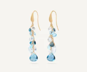 18K Yellow Gold Multi-Strand Topaz Earrings