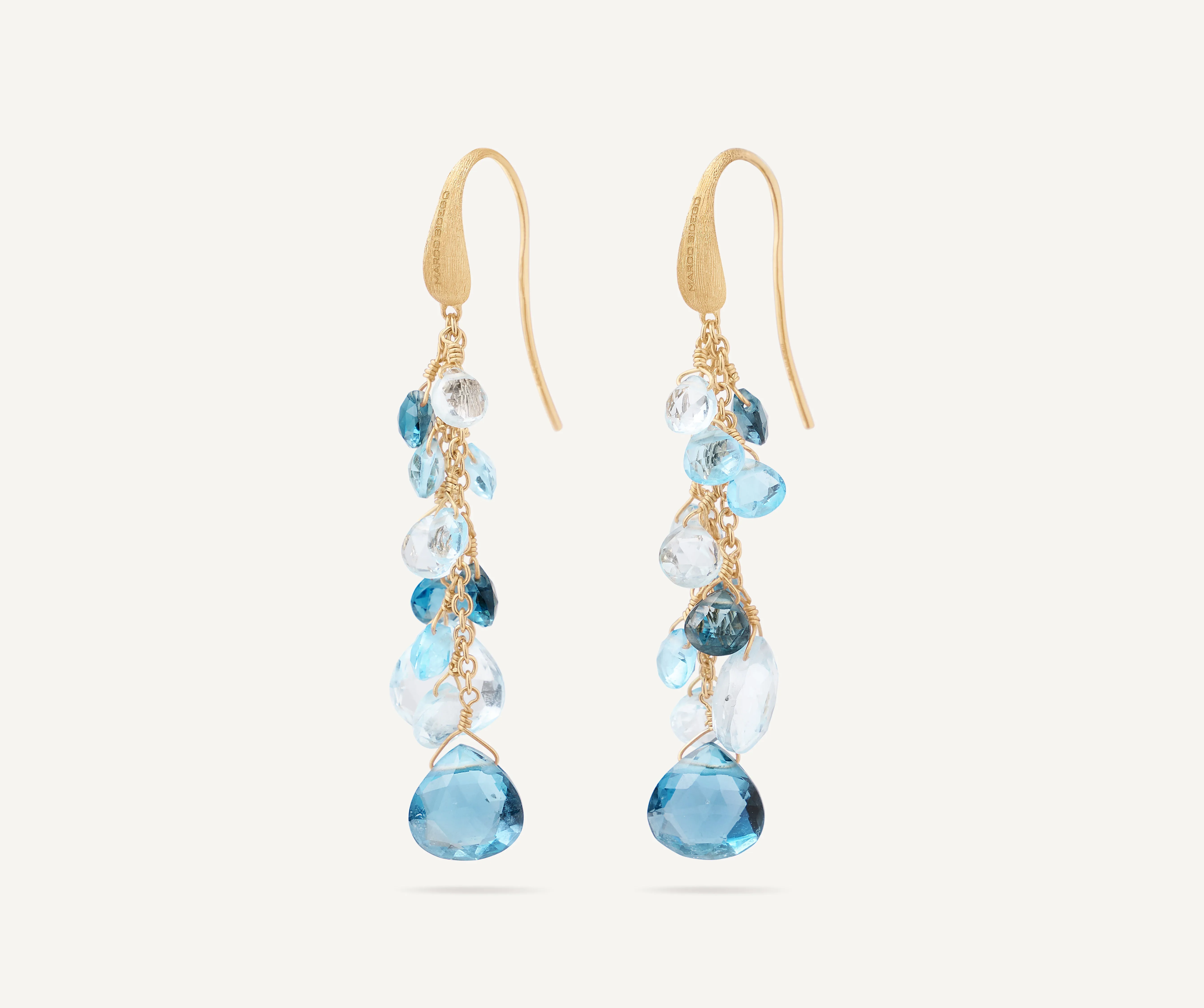 18K Yellow Gold Multi-Strand Topaz Earrings