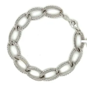 18KW Gold Fancy Link Bracelet, 7"