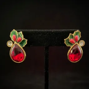 1993 Avon Mistletoe Earrings