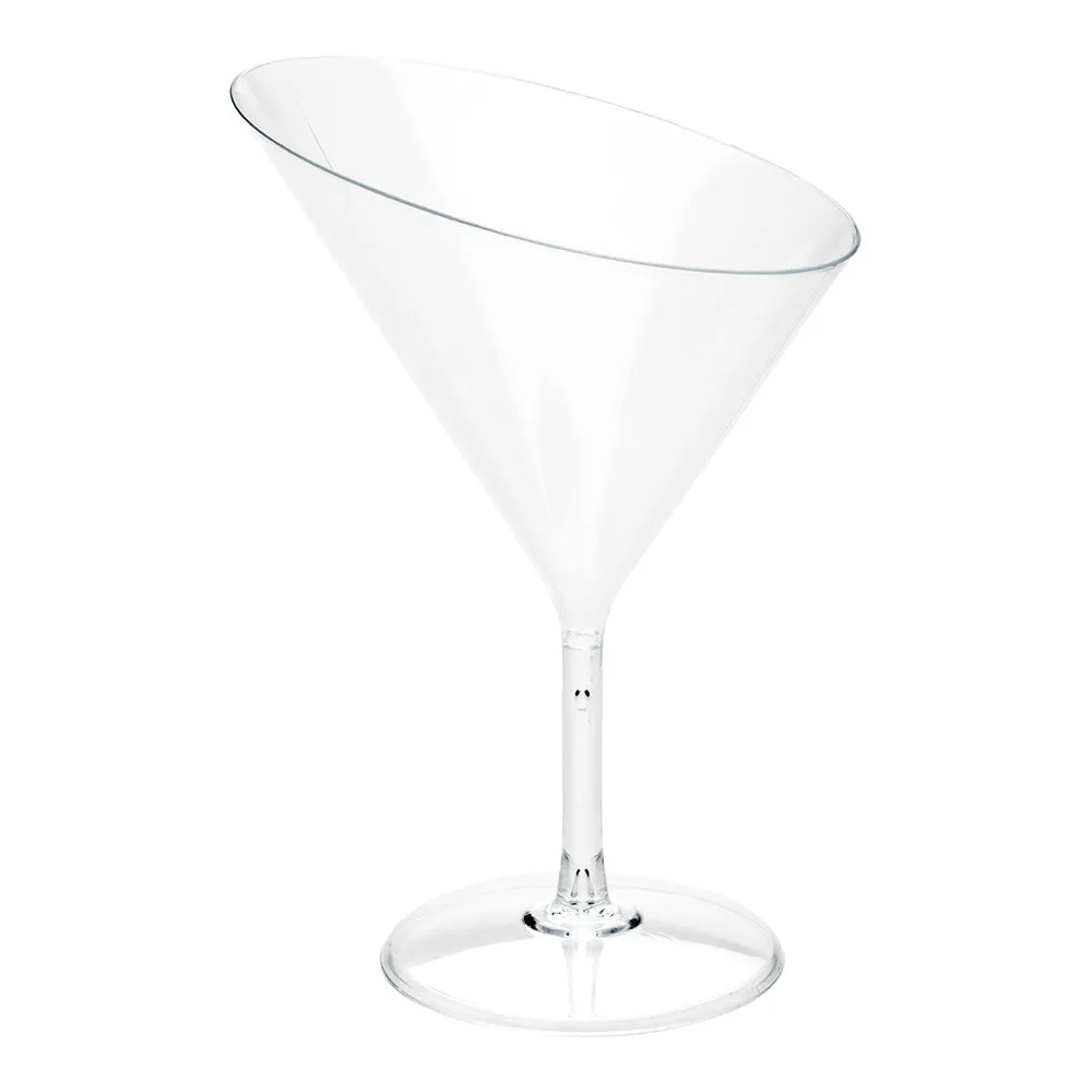 2 oz Round Clear Plastic Small Angolare Martini Glass - 3 1/2" x 2 3/4" x 4 1/2" - 20 count box