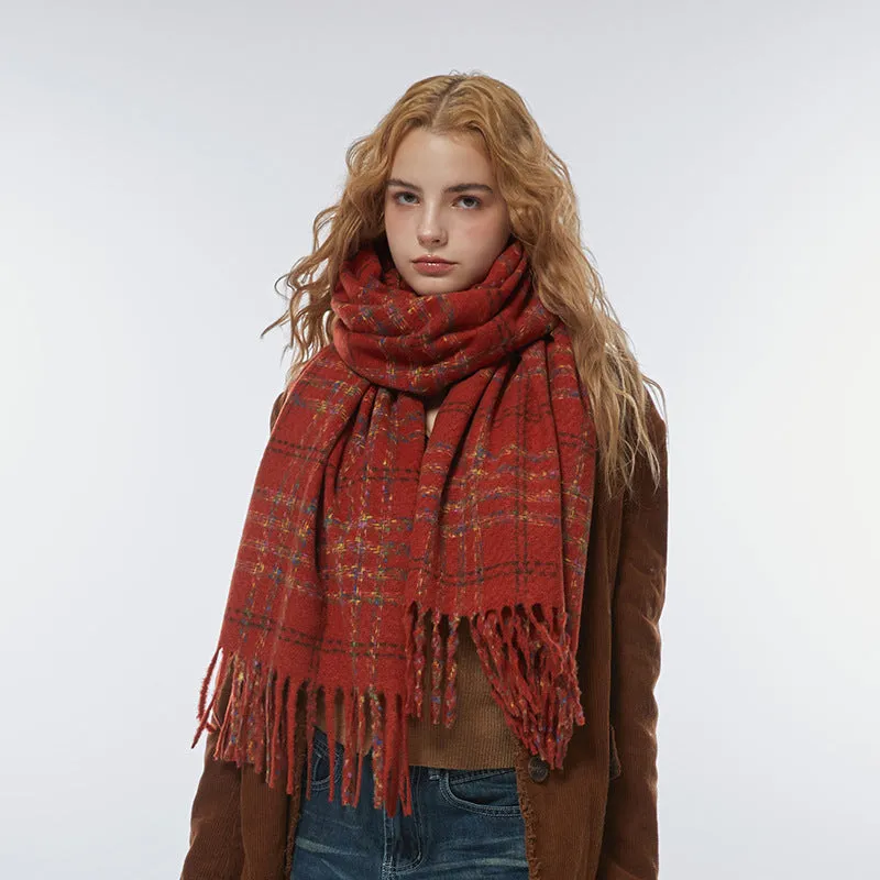 2023-10-36 plaid stripe winter scarf