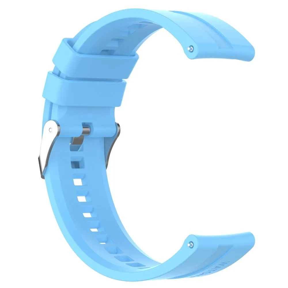 20mm Universal adjustable silicone watch strap - Silver Steel Buckle / Sky Blue