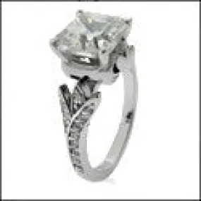 2.5 Carat Asscher Cubic Zirconia in Heart Holding Hands Setting in 14K White Gold