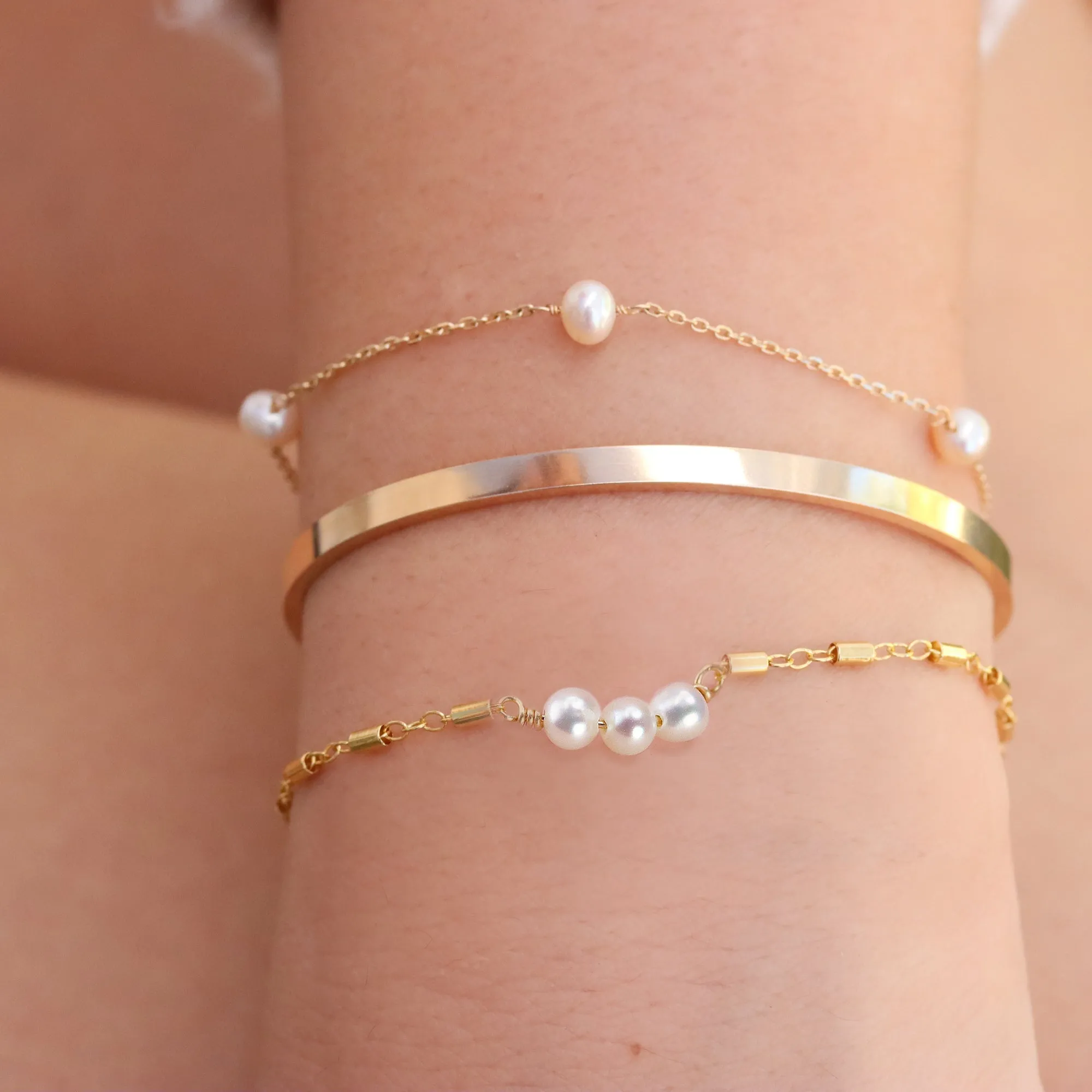 3 Pearl Bar Bracelet