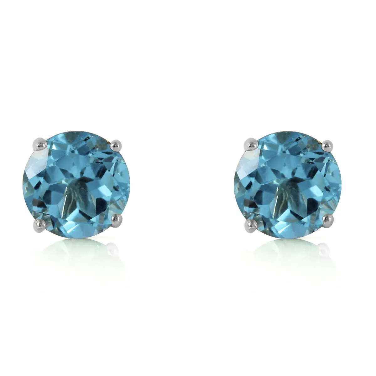 3.1 Carat 14K Solid White Gold Admitting Blue Topaz Earrings