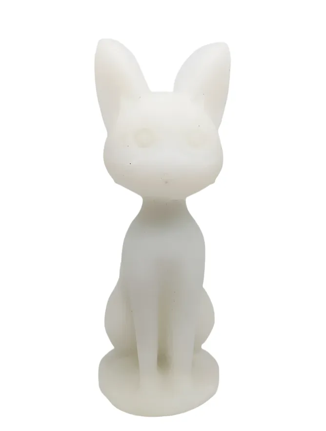 320g White Jade Crystal Anime Style Cat