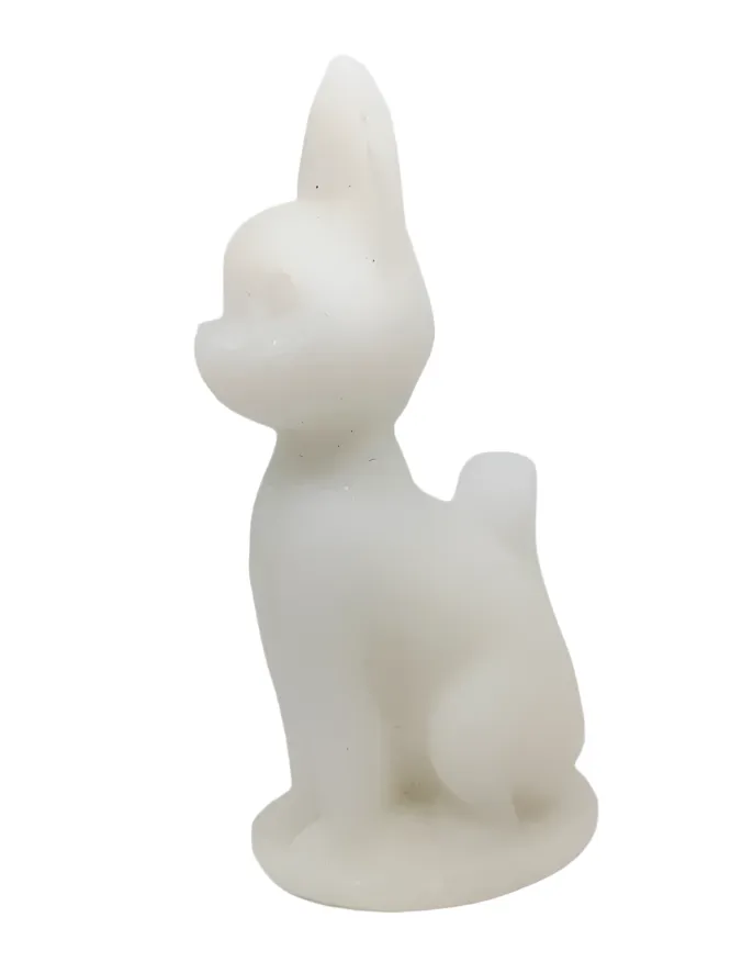 320g White Jade Crystal Anime Style Cat