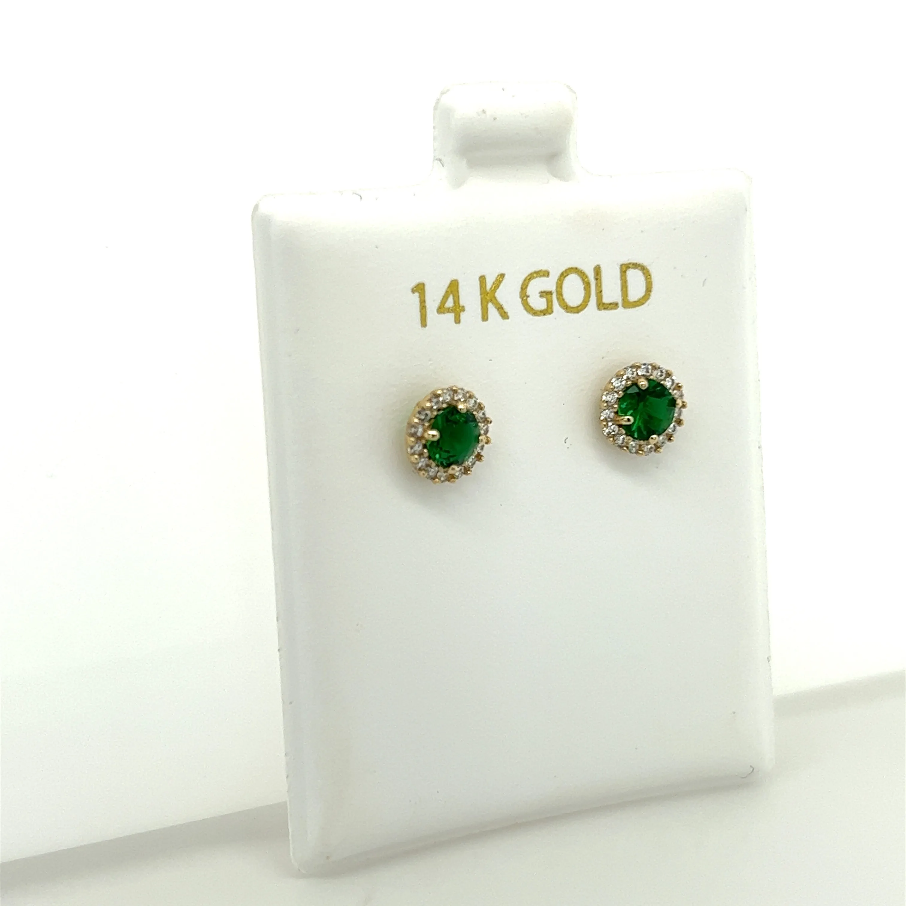 6mm Gemstone Diamond Halo CZ Studs