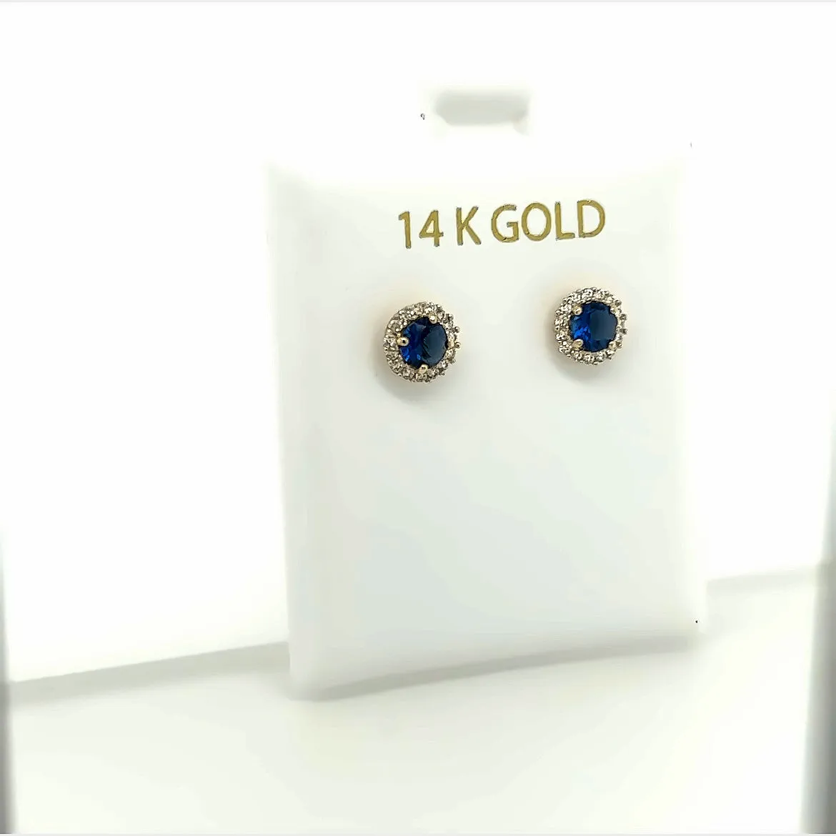 6mm Gemstone Diamond Halo CZ Studs