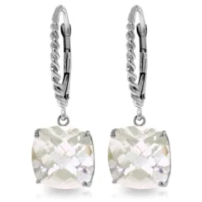 7.2 Carat 14K Solid White Gold Flourish White Topaz Earrings