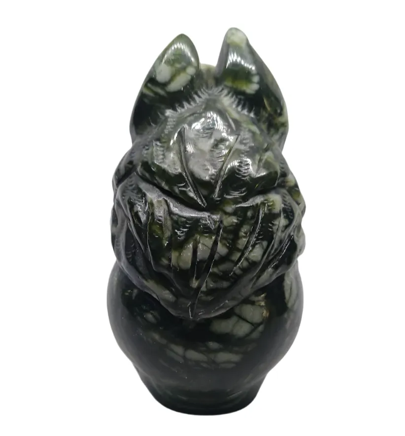 858g Jade Crystal Skull and Wolf