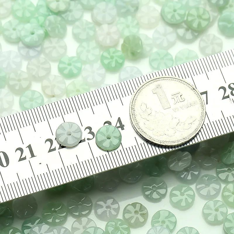 8.5X8.5X2mm Natural Jade Beads Jadeite Flower Bead WBD41